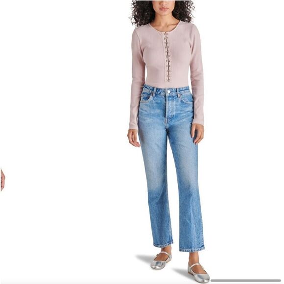 Steve Madden Maila Long Sleeve Stretch Cotton Bodysuit Size M - Picture 12 of 12